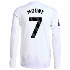 Mason Mount Manchester United 2025/26 Away Long Sleeve Player Jersey - Adidas White