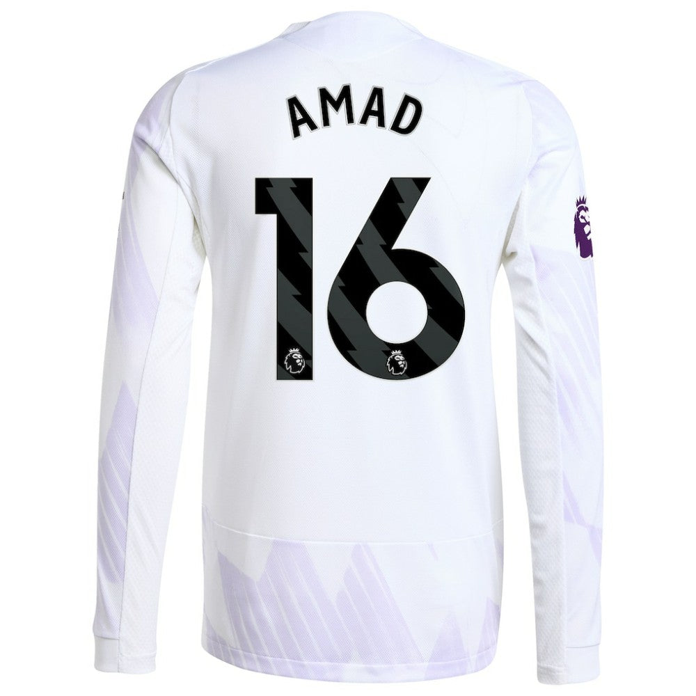 Amad Diallo Manchester United 2025/26 Away Long Sleeve Player Jersey - Adidas White