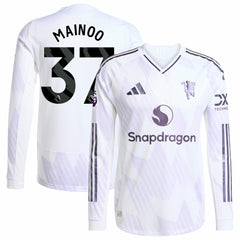 Kobbie Mainoo Manchester United 2025/26 Away Long Sleeve Player Jersey - Adidas White