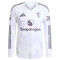 Kobbie Mainoo Manchester United 2025/26 Away Long Sleeve Player Jersey - Adidas White