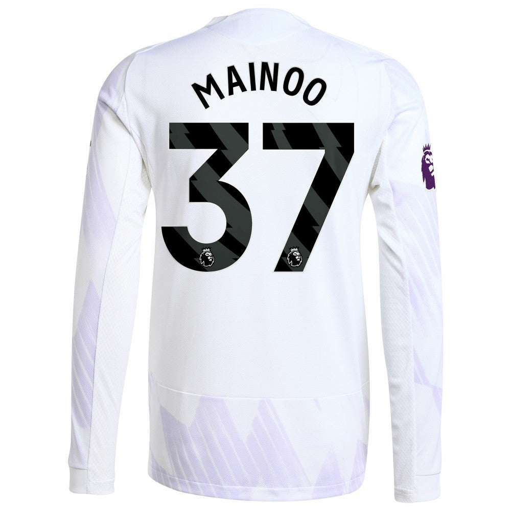 Kobbie Mainoo Manchester United 2025/26 Away Long Sleeve Player Jersey - Adidas White