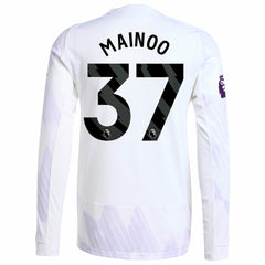 Kobbie Mainoo Manchester United 2025/26 Away Long Sleeve Player Jersey - Adidas White