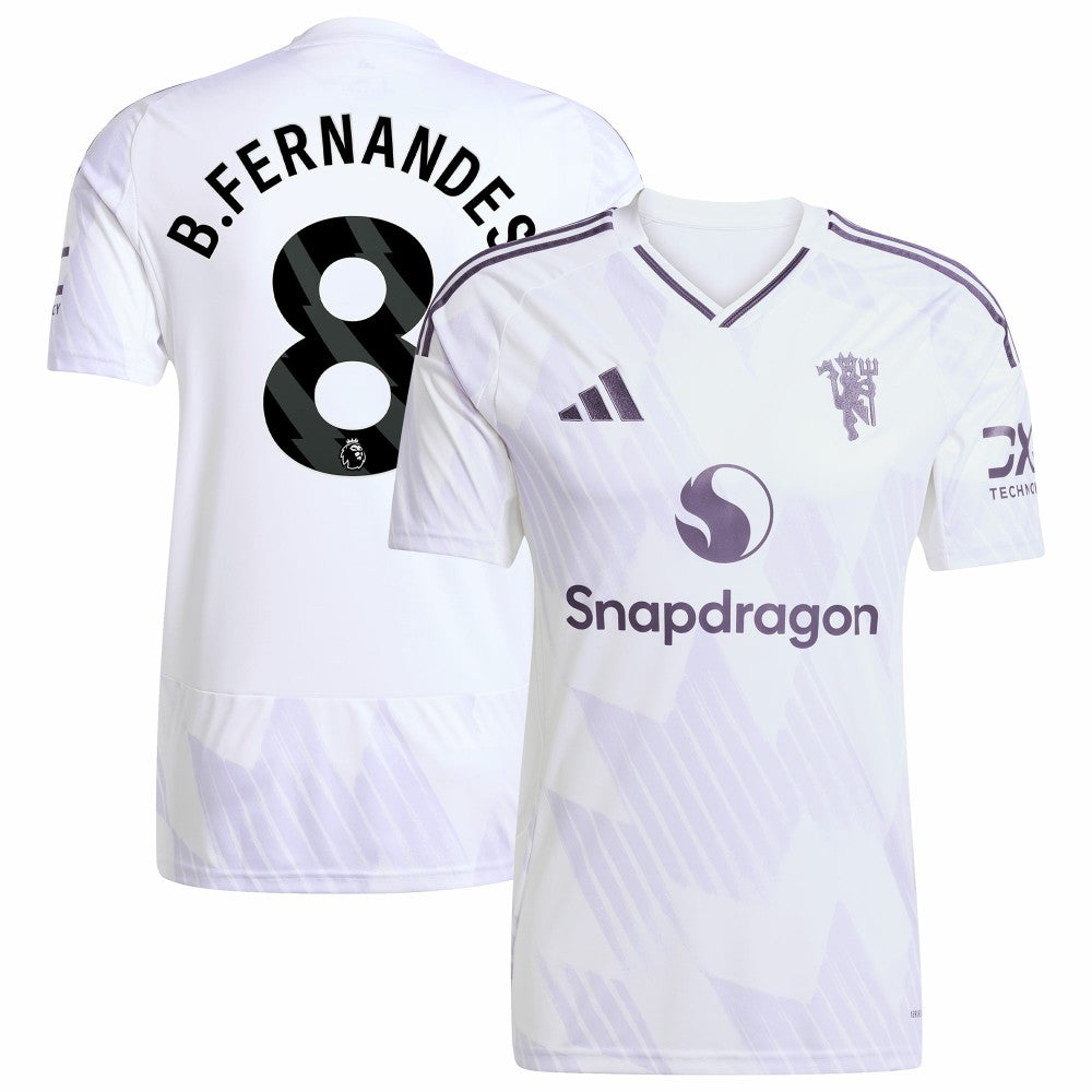 Bruno Fernandes Manchester United 2025/26 Away Replica Player Jersey - Adidas White