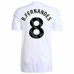 Bruno Fernandes Manchester United 2025/26 Away Replica Player Jersey - Adidas White