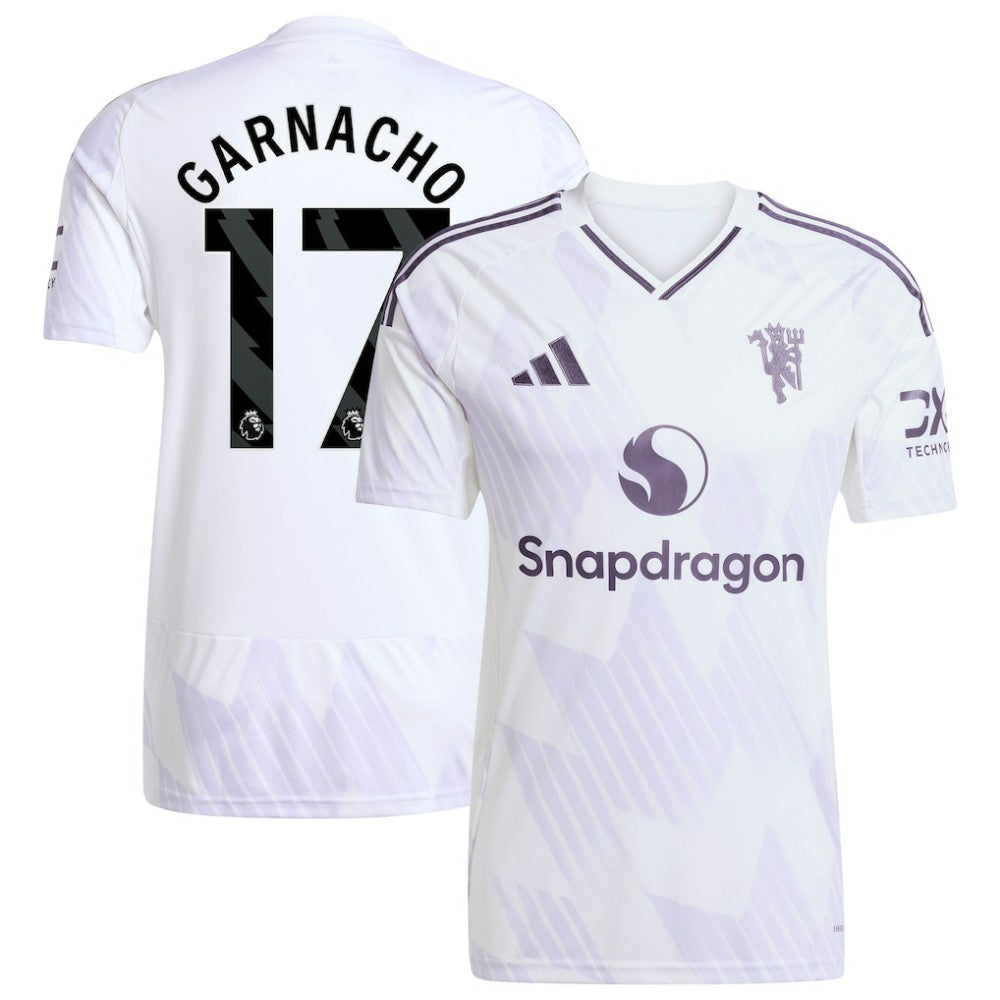 Alejandro Garnacho Manchester United 2025/26 Away Replica Player Jersey - Adidas White