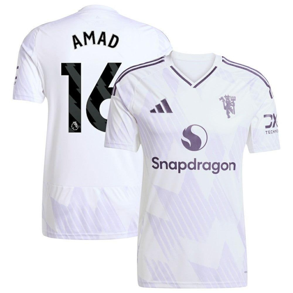 Amad Diallo Manchester United 2025/26 Away Replica Player Jersey - Adidas White