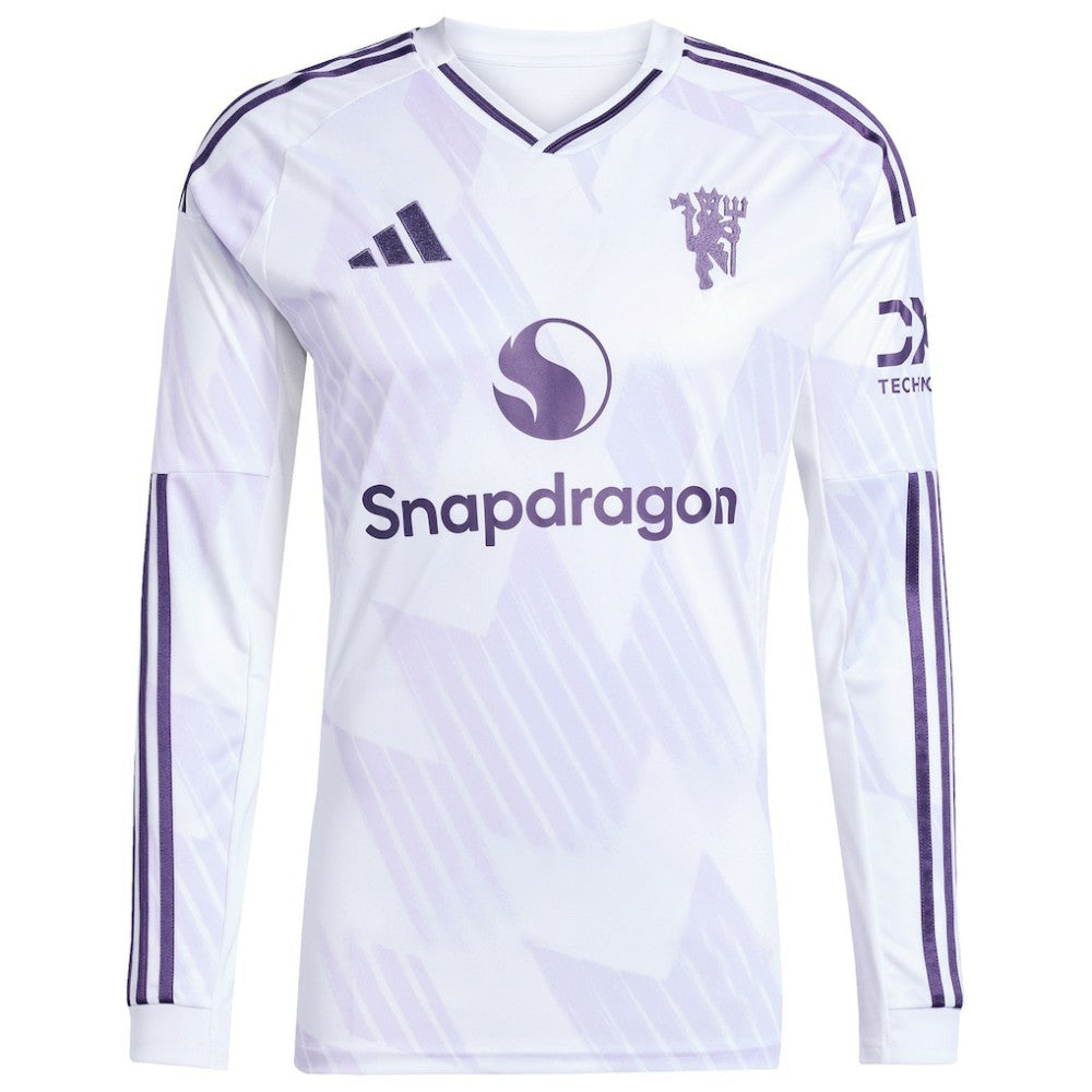 Mason Mount Manchester United 2025/26 Away Replica Long Sleeve Player Jersey - Adidas White