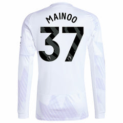 Kobbie Mainoo Manchester United 2025/26 Away Replica Long Sleeve Player Jersey - Adidas White