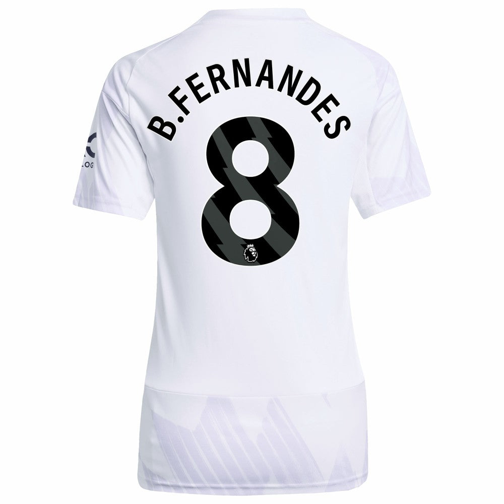 Bruno Fernandes Manchester United Women's 2025/26 Away Replica Player Jersey - Adidas White