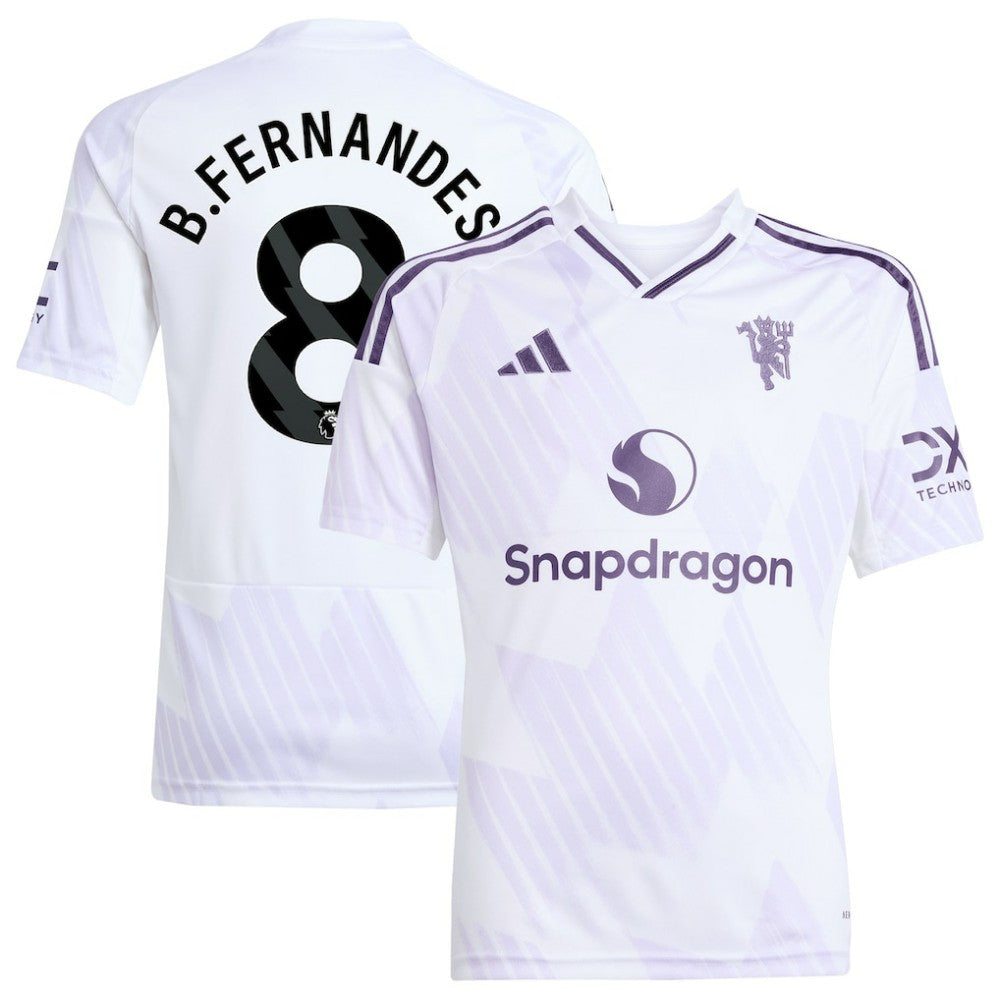 Bruno Fernandes Manchester United Youth 2025/26 Away Replica Player Jersey - Adidas White