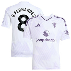 Bruno Fernandes Manchester United Youth 2025/26 Away Replica Player Jersey - Adidas White