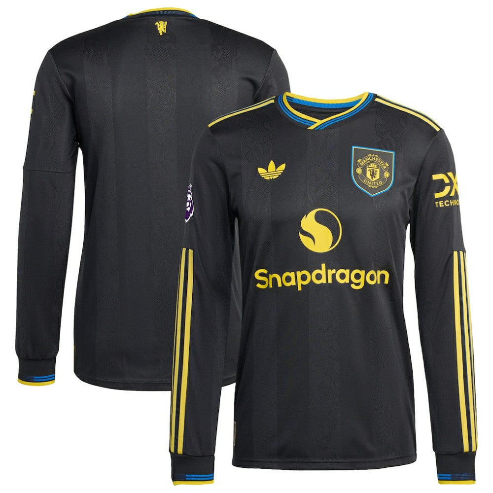 Manchester United 2025/26 Third Long Sleeve Jersey - Adidas Black