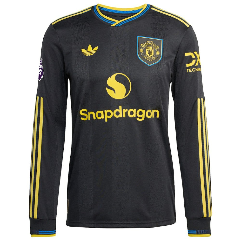 Manchester United 2025/26 Third Long Sleeve Jersey - Adidas Black
