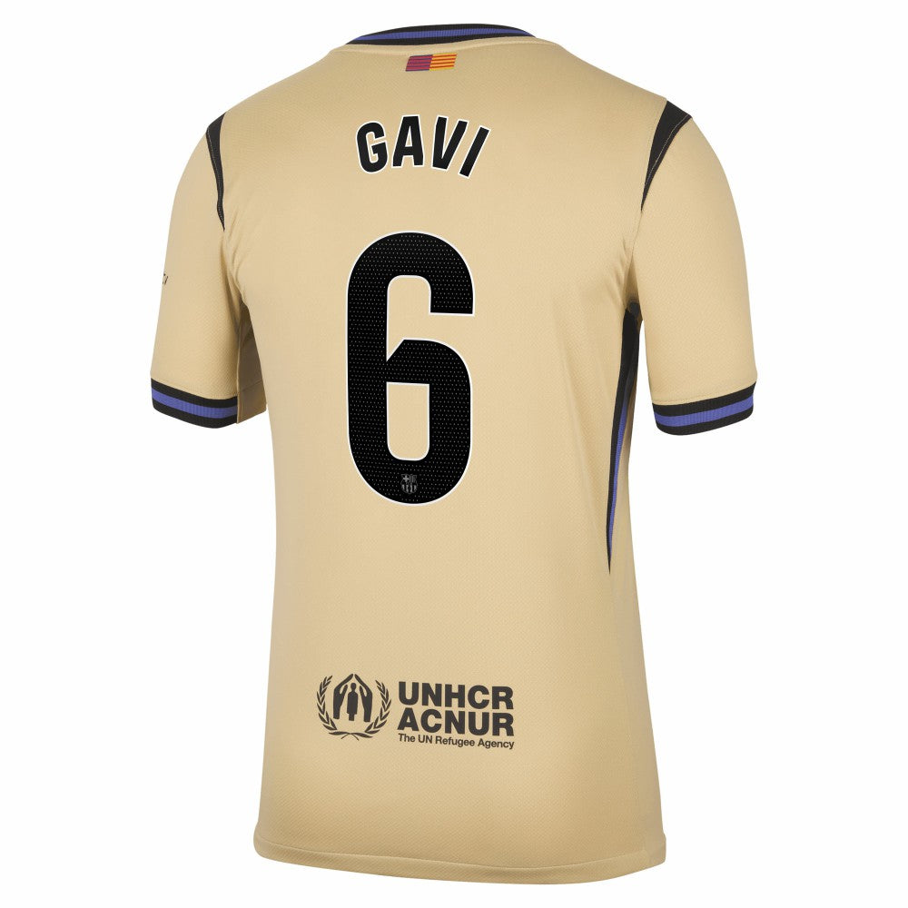 Gavi Barcelona 2025/26 Away Stadium Replica Jersey - Nike Gold