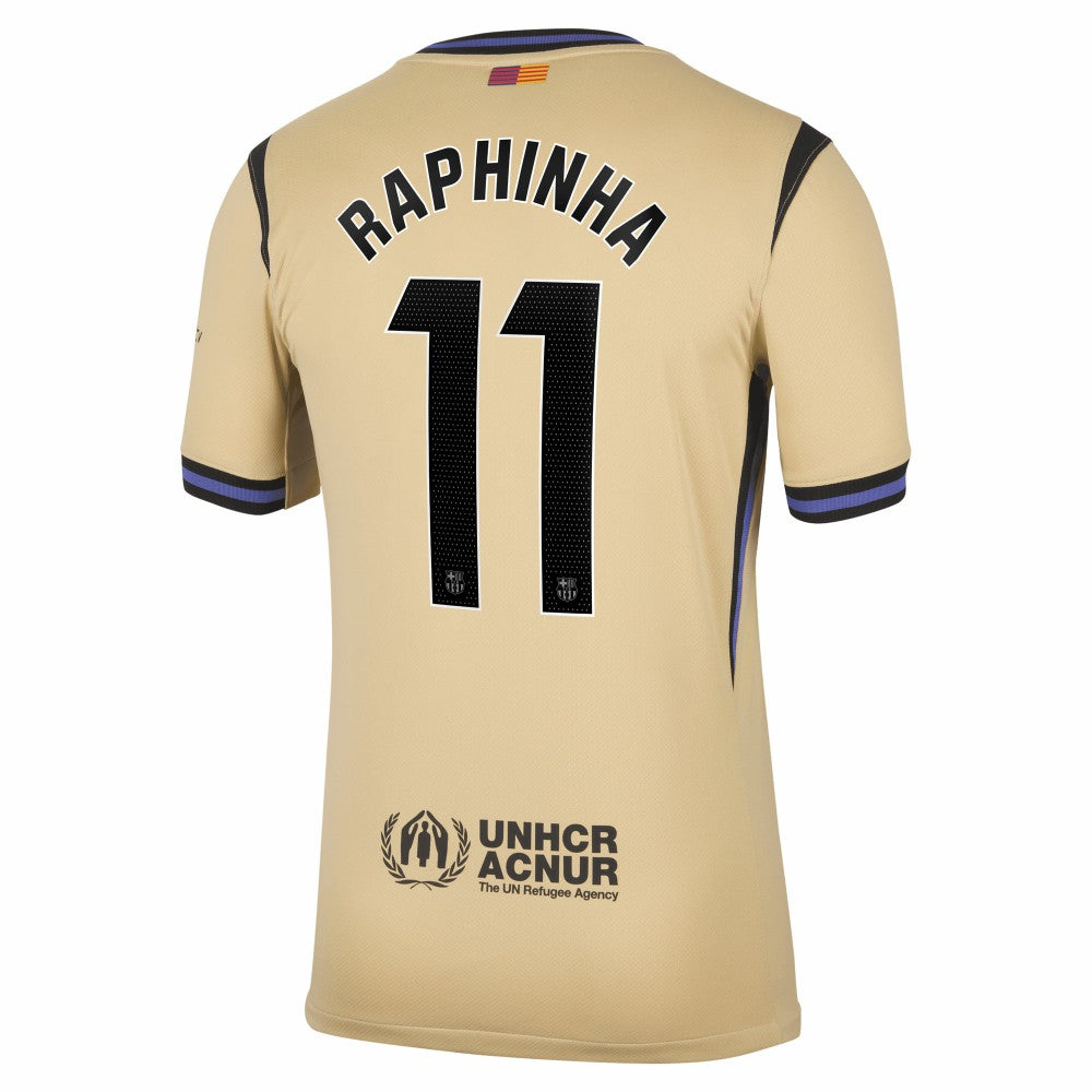 Raphinha Barcelona 2025/26 Away Stadium Replica Jersey - Nike Gold