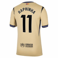 Raphinha Barcelona 2025/26 Away Stadium Replica Jersey - Nike Gold