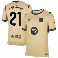 Frenkie de Jong Barcelona 2025/26 Away Stadium Replica Jersey - Nike Gold