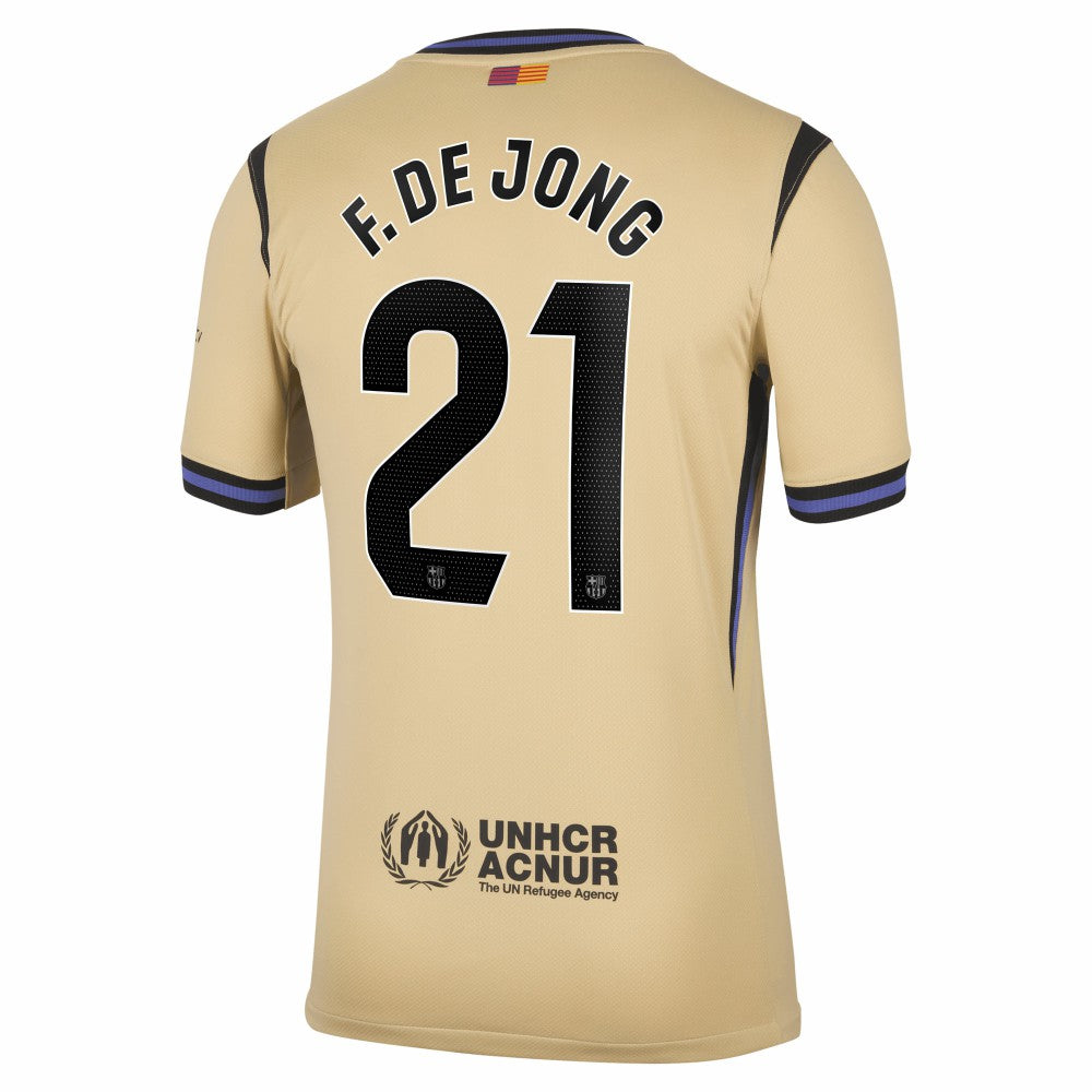 Frenkie de Jong Barcelona 2025/26 Away Stadium Replica Jersey - Nike Gold