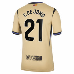 Frenkie de Jong Barcelona 2025/26 Away Stadium Replica Jersey - Nike Gold