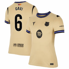 Gavi Barcelona Women's 2025/26 Away Stadium Replica Jersey - Nike Gold
