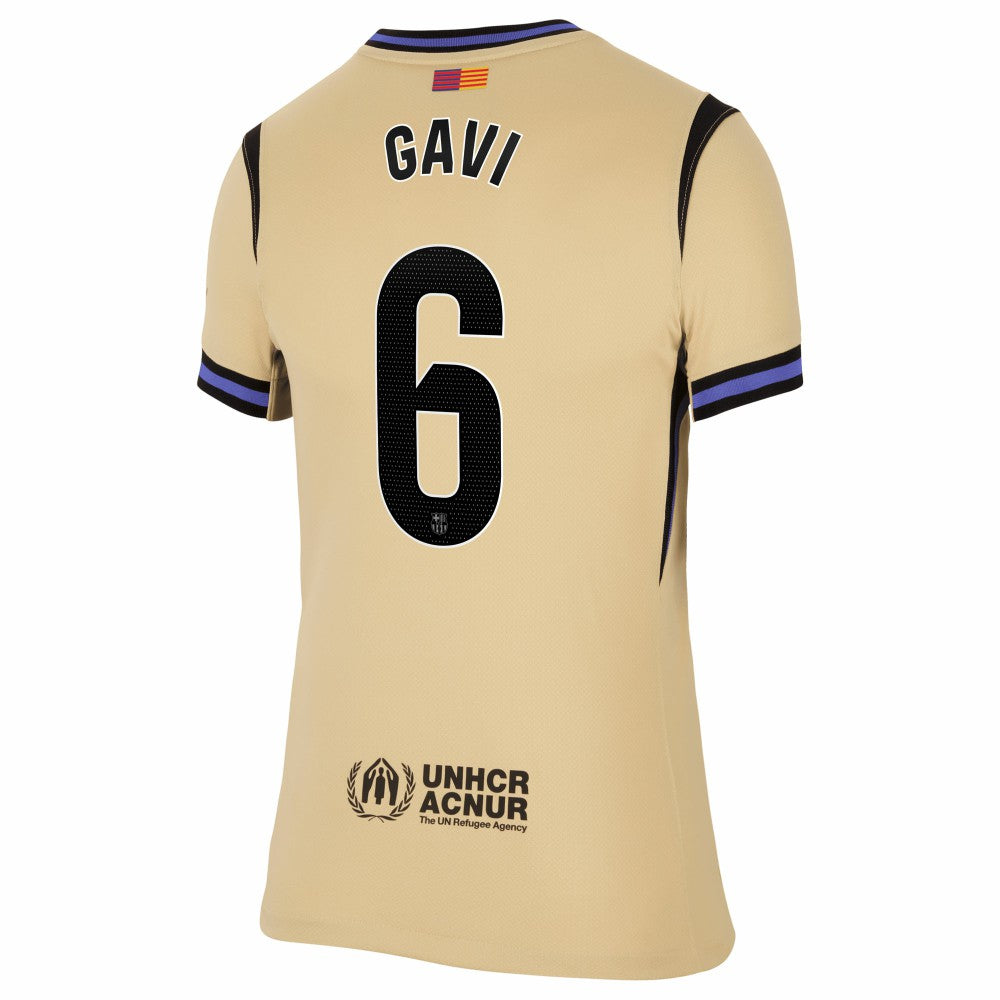 Gavi Barcelona Women's 2025/26 Away Stadium Replica Jersey - Nike Gold