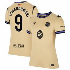 Robert Lewandowski Barcelona Women's 2025/26 Away Stadium Replica Jersey - Nike Gold