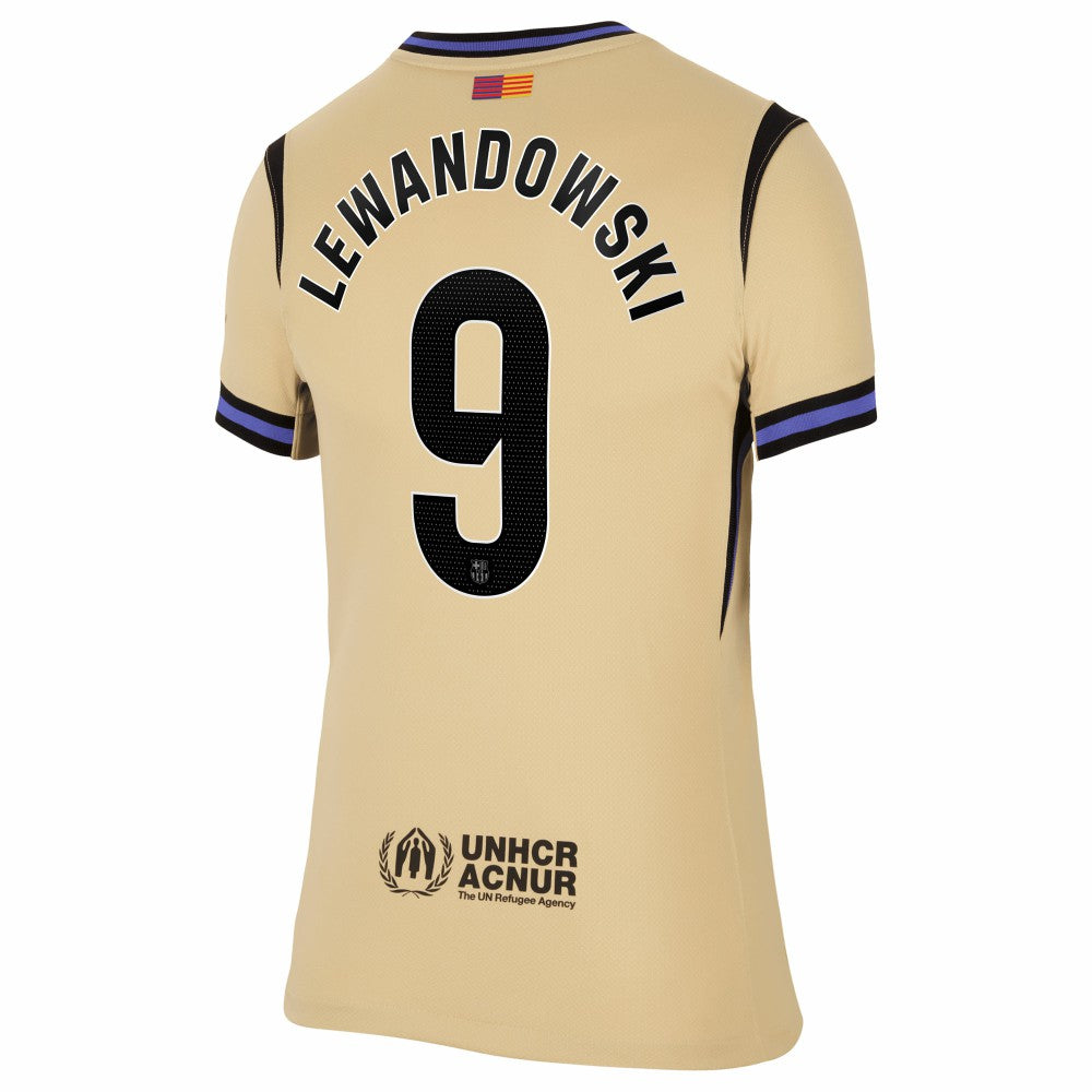 Robert Lewandowski Barcelona Women's 2025/26 Away Stadium Replica Jersey - Nike Gold