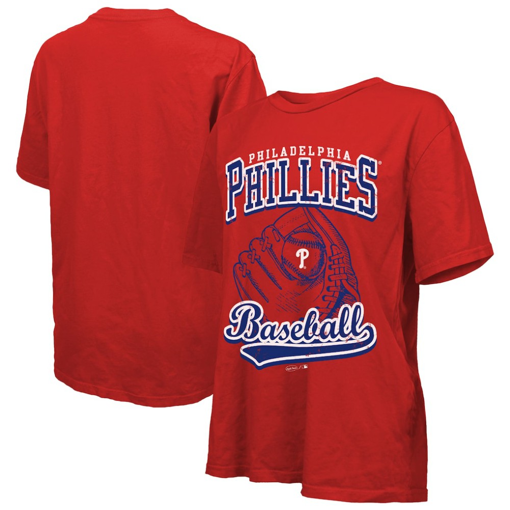 MLB Philadelphia Phillies Majestic Threads Women's Oversized First Base T-Shirt