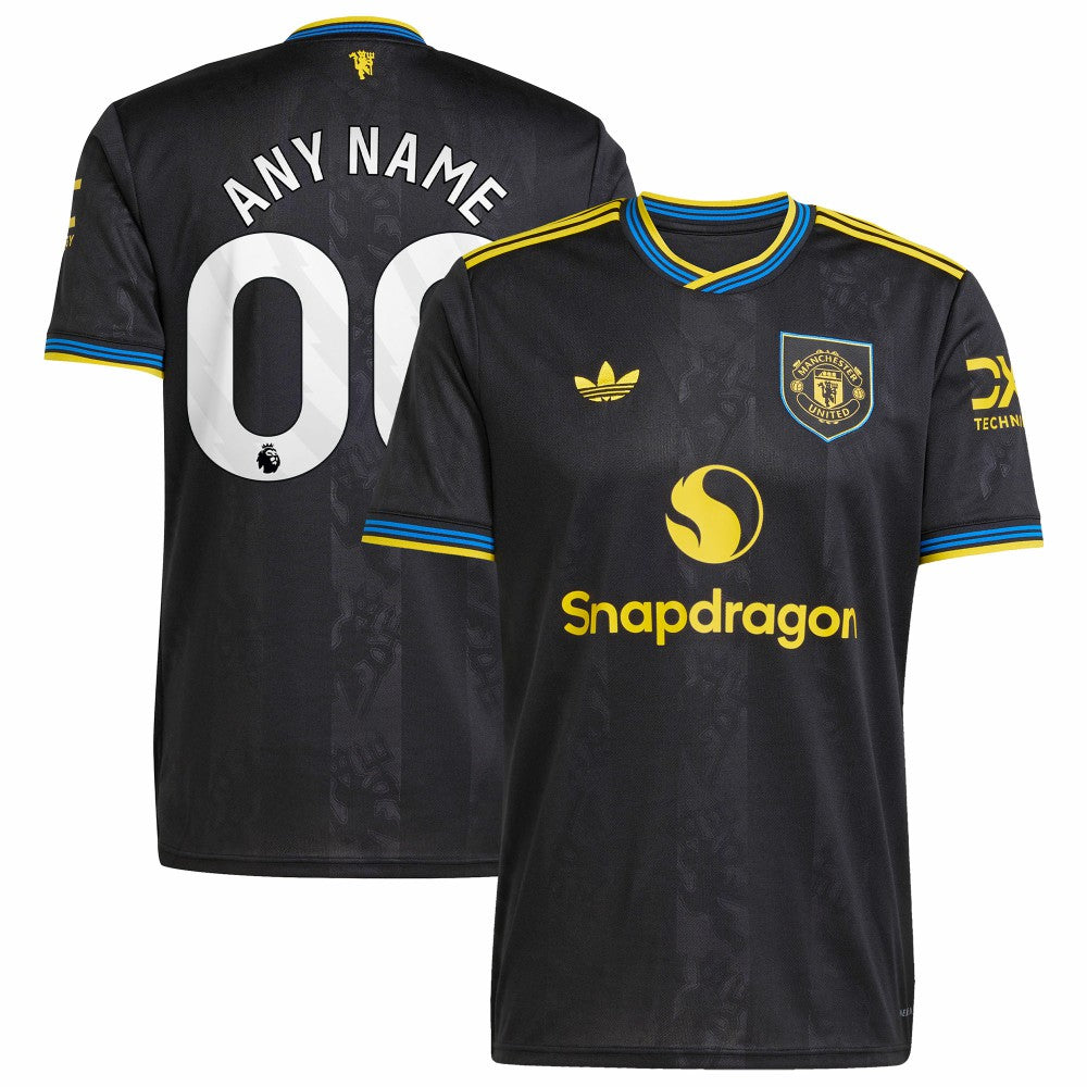 Manchester United 2025/26 Third Replica Custom Jersey - Adidas Black
