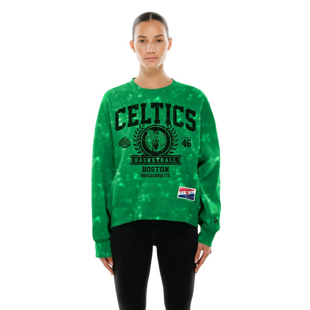NBA Boston Celtics Women's Throwback Collection Mineral Wash Crewneck Sweatshirt