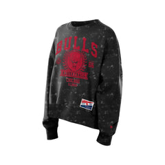 NBA Chicago Bulls Women's Throwback Collection Mineral Wash Crewneck Sweatshirt