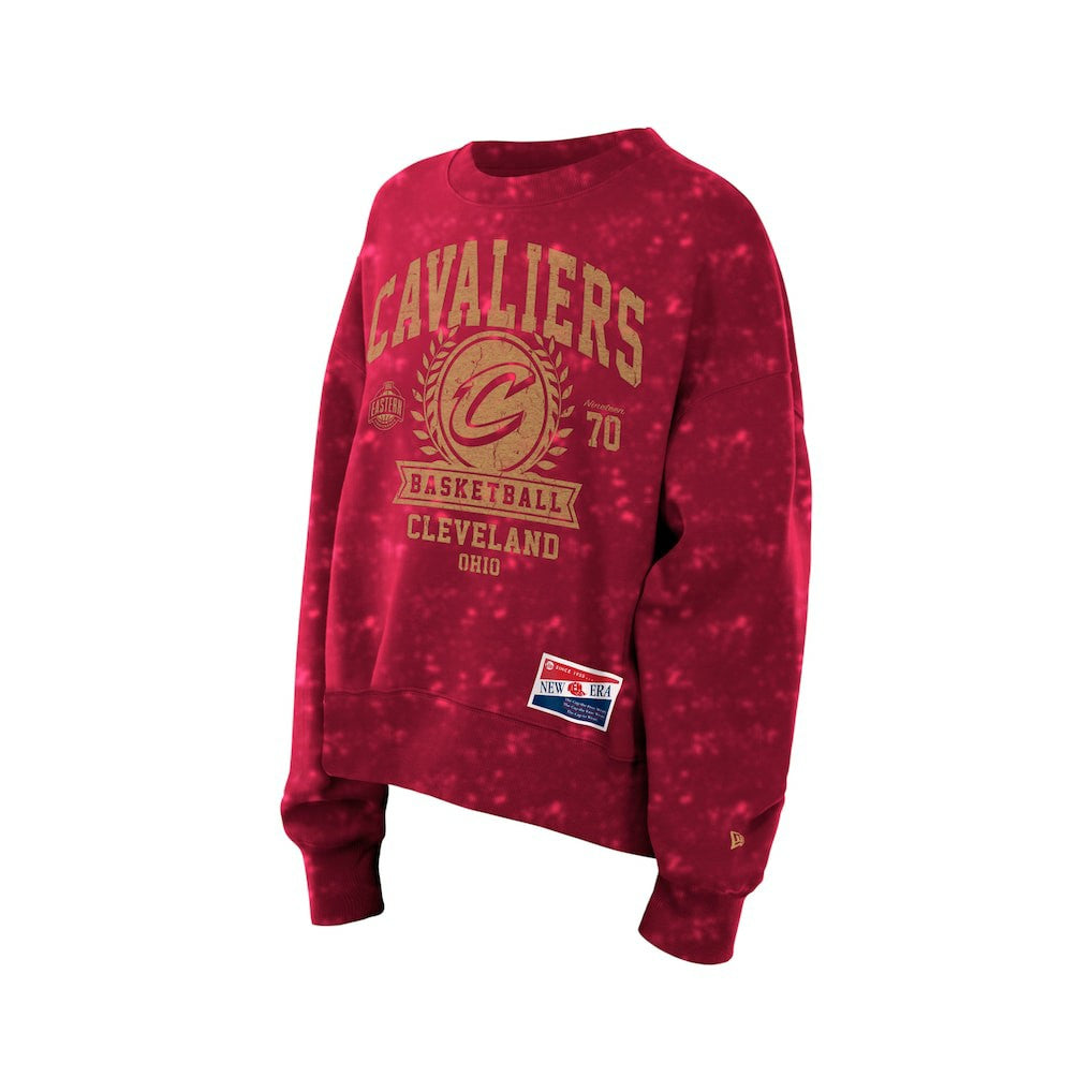 NBA Cleveland Cavaliers Women's Throwback Collection Mineral Wash Crewneck Sweatshirt sale