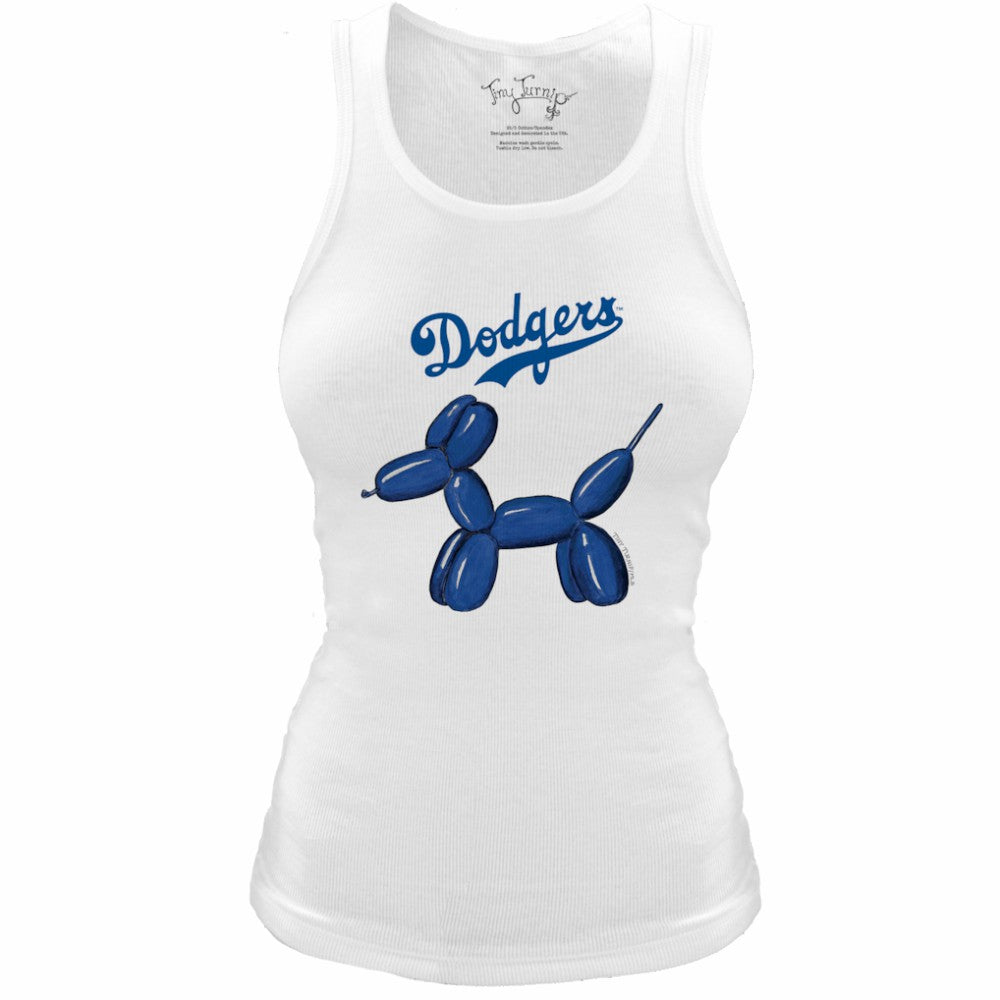 MLB Los Angeles Dodgers Tiny Turnip Women's Fitted Balloon Dog Tri-Blend Tank Top
