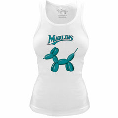 MLB Miami Marlins Tiny Turnip Women's Fitted Balloon Dog Tri-Blend Tank Top