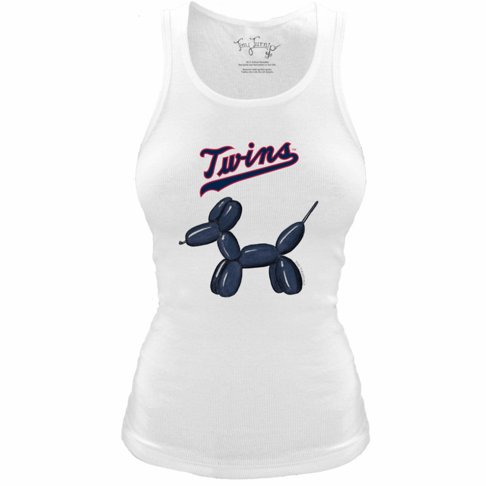 MLB Minnesota Twins Tiny Turnip Women's Fitted Balloon Dog Tri-Blend Tank Top