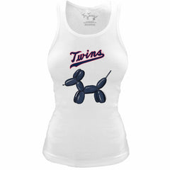 MLB Minnesota Twins Tiny Turnip Women's Fitted Balloon Dog Tri-Blend Tank Top