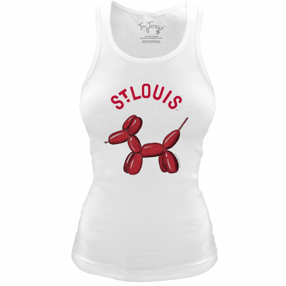 MLB St. Louis Cardinals Tiny Turnip Women's Fitted Balloon Dog Tri-Blend Tank Top
