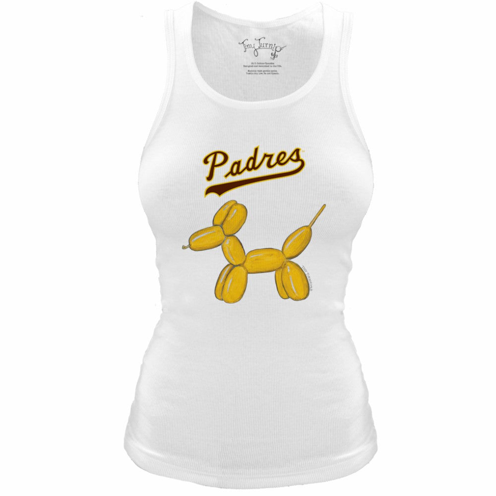 MLB San Diego Padres Tiny Turnip Women's Fitted Balloon Dog Tri-Blend Tank Top