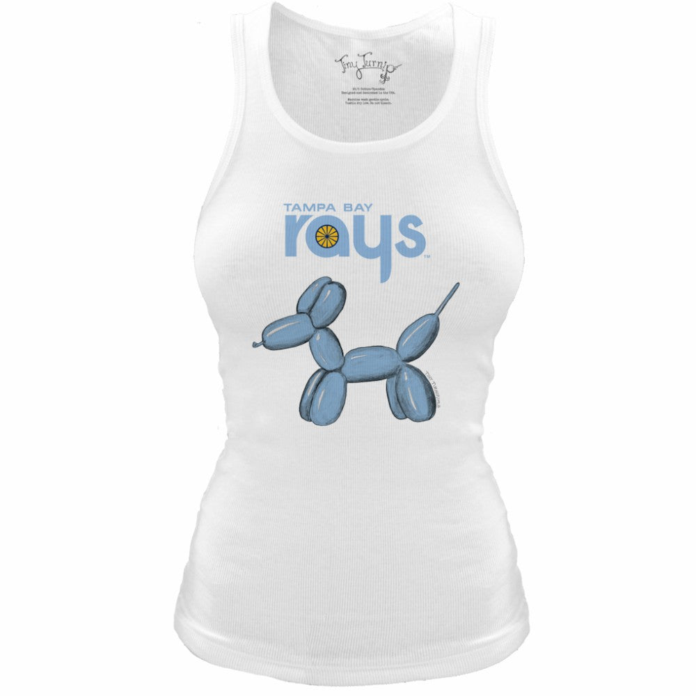 MLB Tampa Bay Rays Tiny Turnip Women's Fitted Balloon Dog Tri-Blend Tank Top