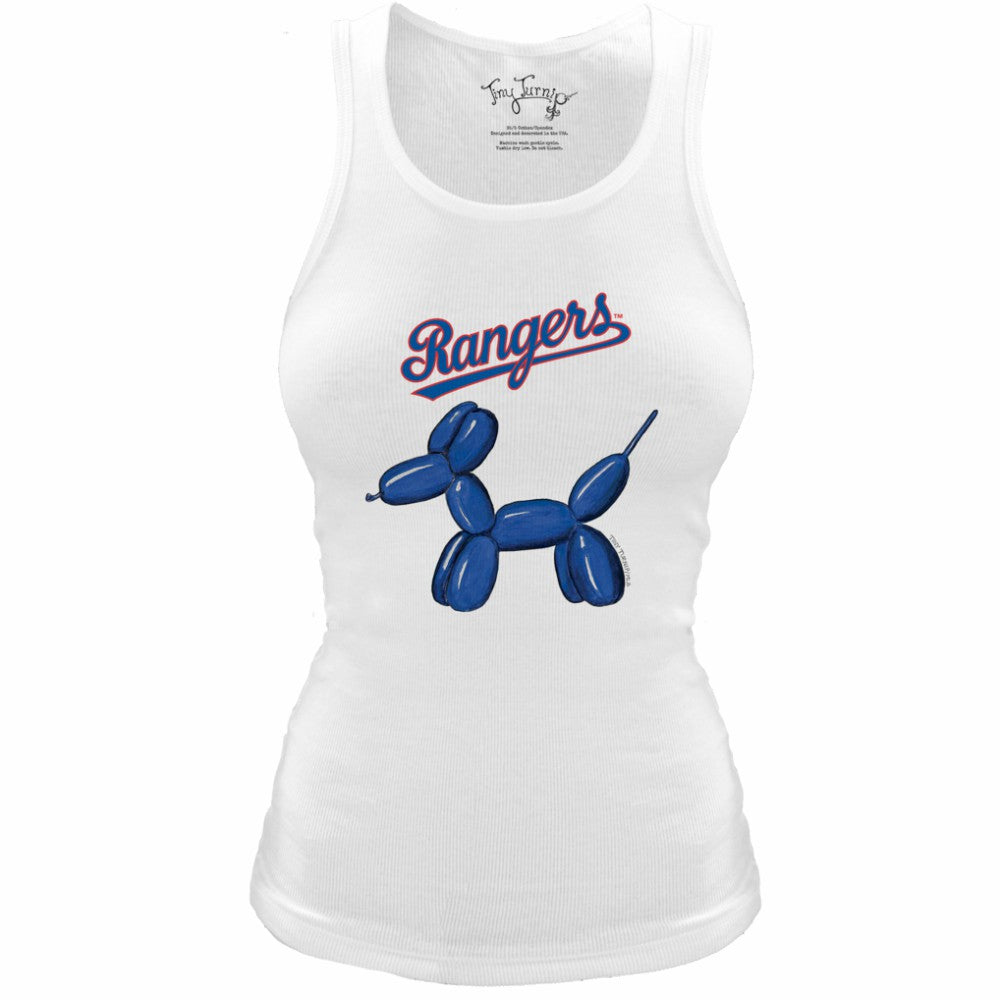 MLB Texas Rangers Tiny Turnip Women's Fitted Balloon Dog Tri-Blend Tank Top