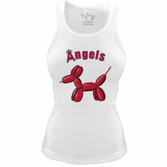 MLB Los Angeles Angels Tiny Turnip Women's Fitted Balloon Dog Tri-Blend Tank Top