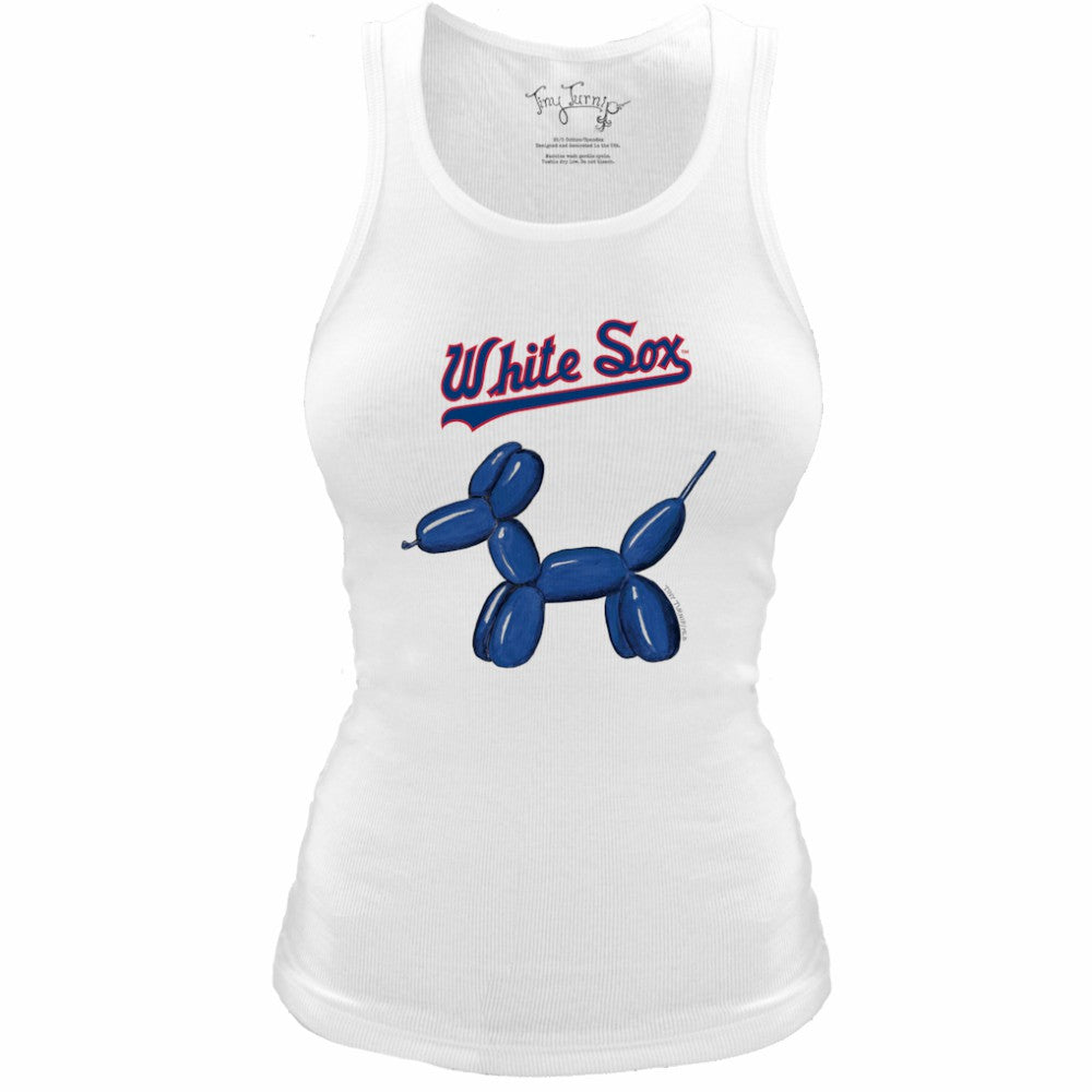 MLB Chicago White Sox Tiny Turnip Women's Fitted Balloon Dog Tri-Blend Tank Top