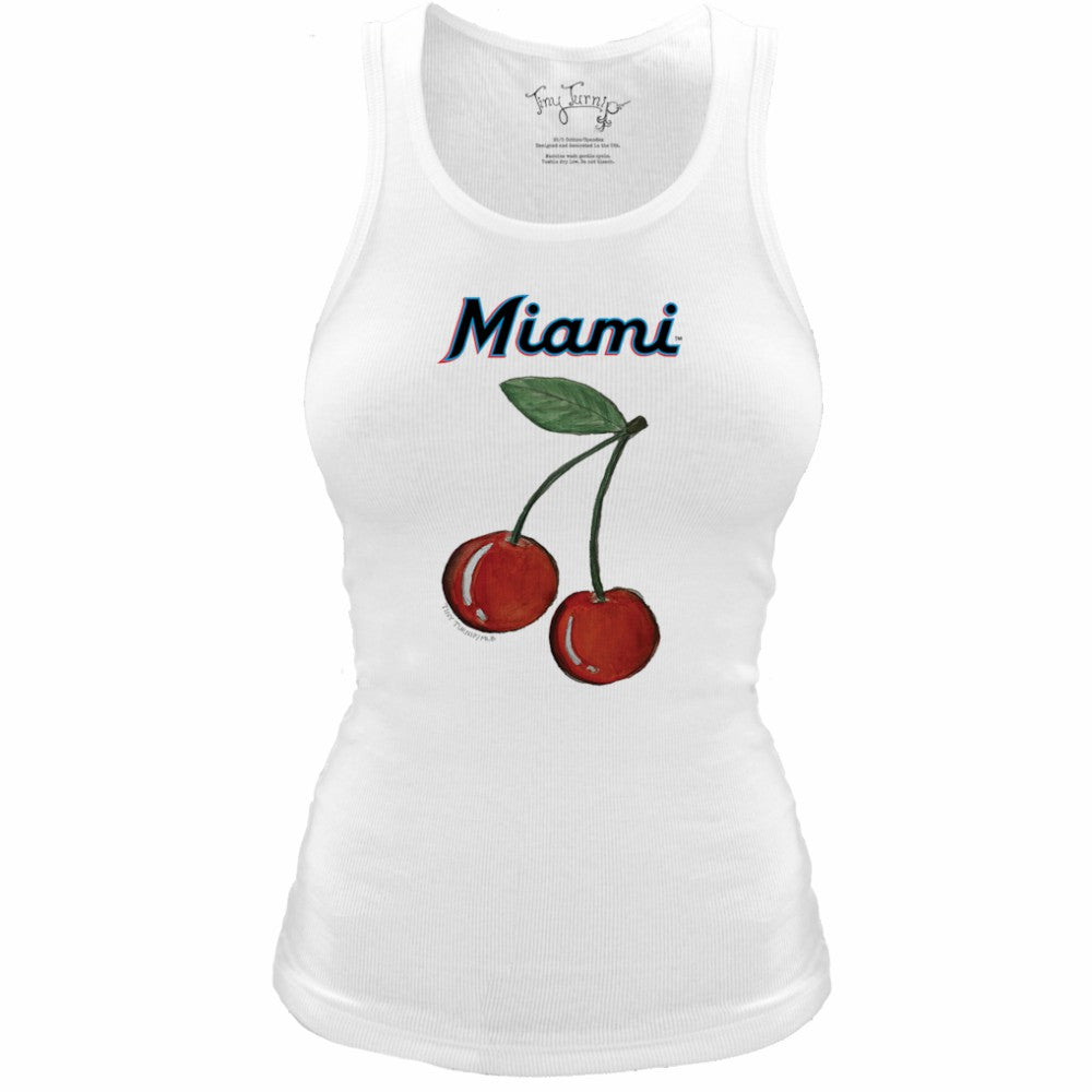 MLB Miami Marlins Tiny Turnip Women's Fitted Cherries Tri-Blend Tank Top