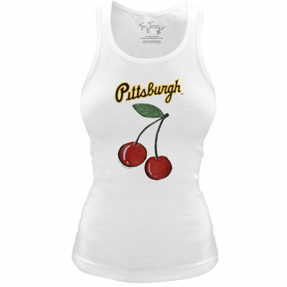 MLB Pittsburgh Pirates Tiny Turnip Women's Fitted Cherries Tri-Blend Tank Top