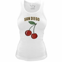 MLB San Diego Padres Tiny Turnip Women's Fitted Cherries Tri-Blend Tank Top