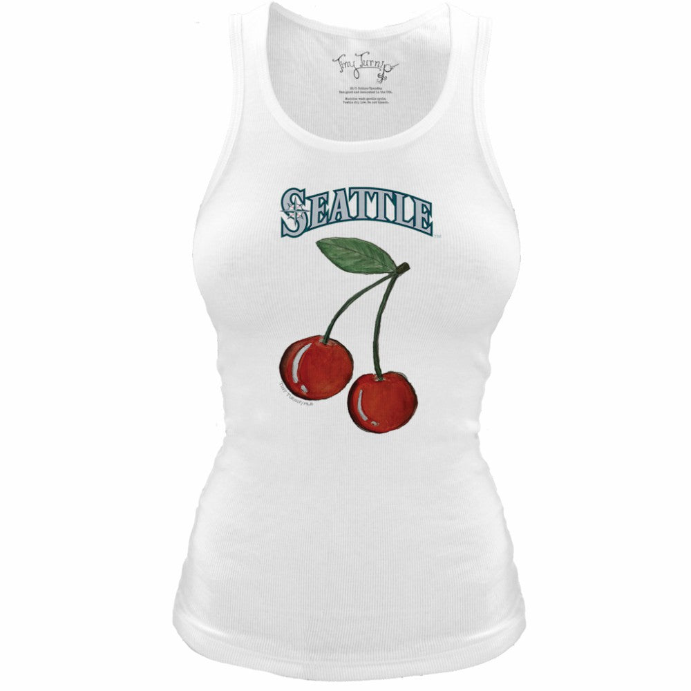 MLB Seattle Mariners Tiny Turnip Women's Fitted Cherries Tri-Blend Tank Top