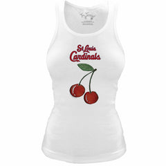 MLB St. Louis Cardinals Tiny Turnip Women's Fitted Cherries Tri-Blend Tank Top