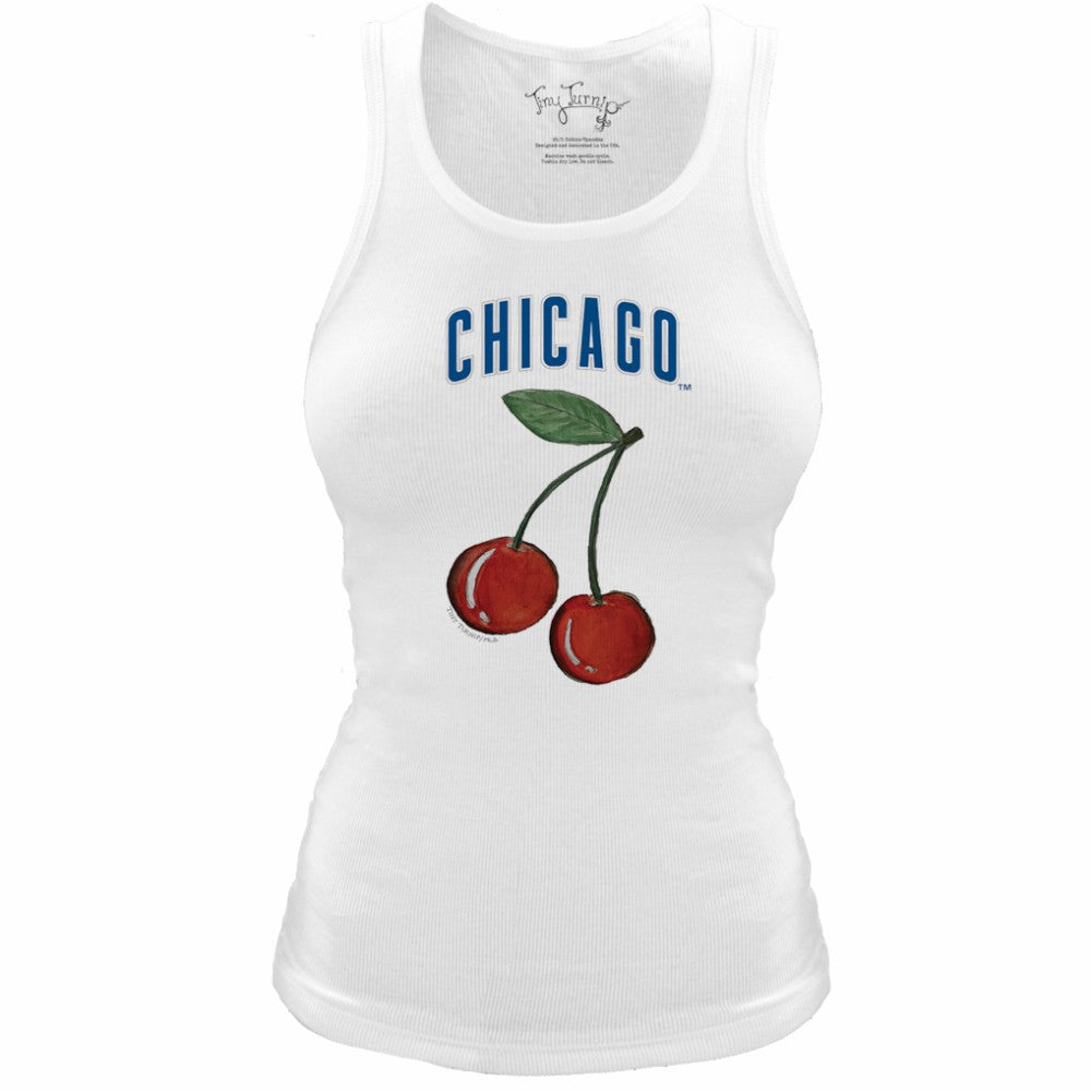 MLB Chicago Cubs Tiny Turnip Women's Fitted Cherries Tri-Blend Tank Top