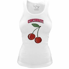 MLB Cincinnati Reds Tiny Turnip Women's Fitted Cherries Tri-Blend Tank Top