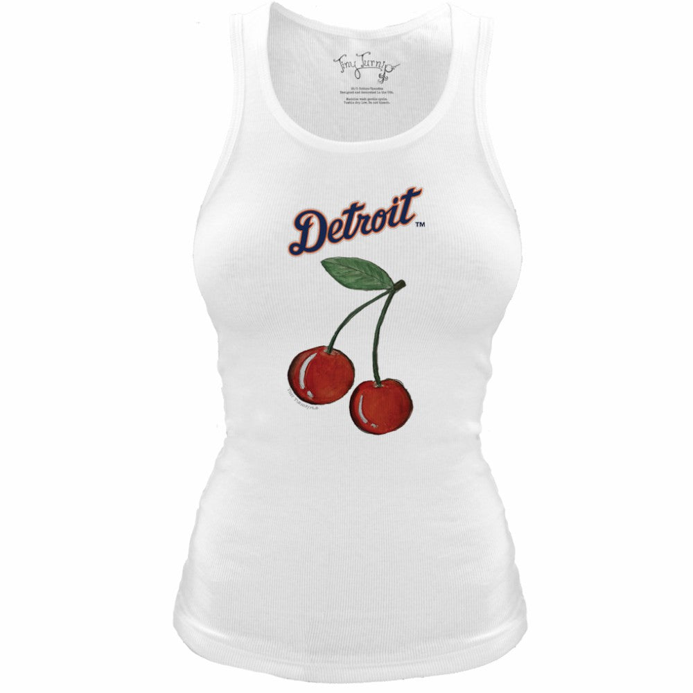 MLB Detroit Tigers Tiny Turnip Women's Fitted Cherries Tri-Blend Tank Top